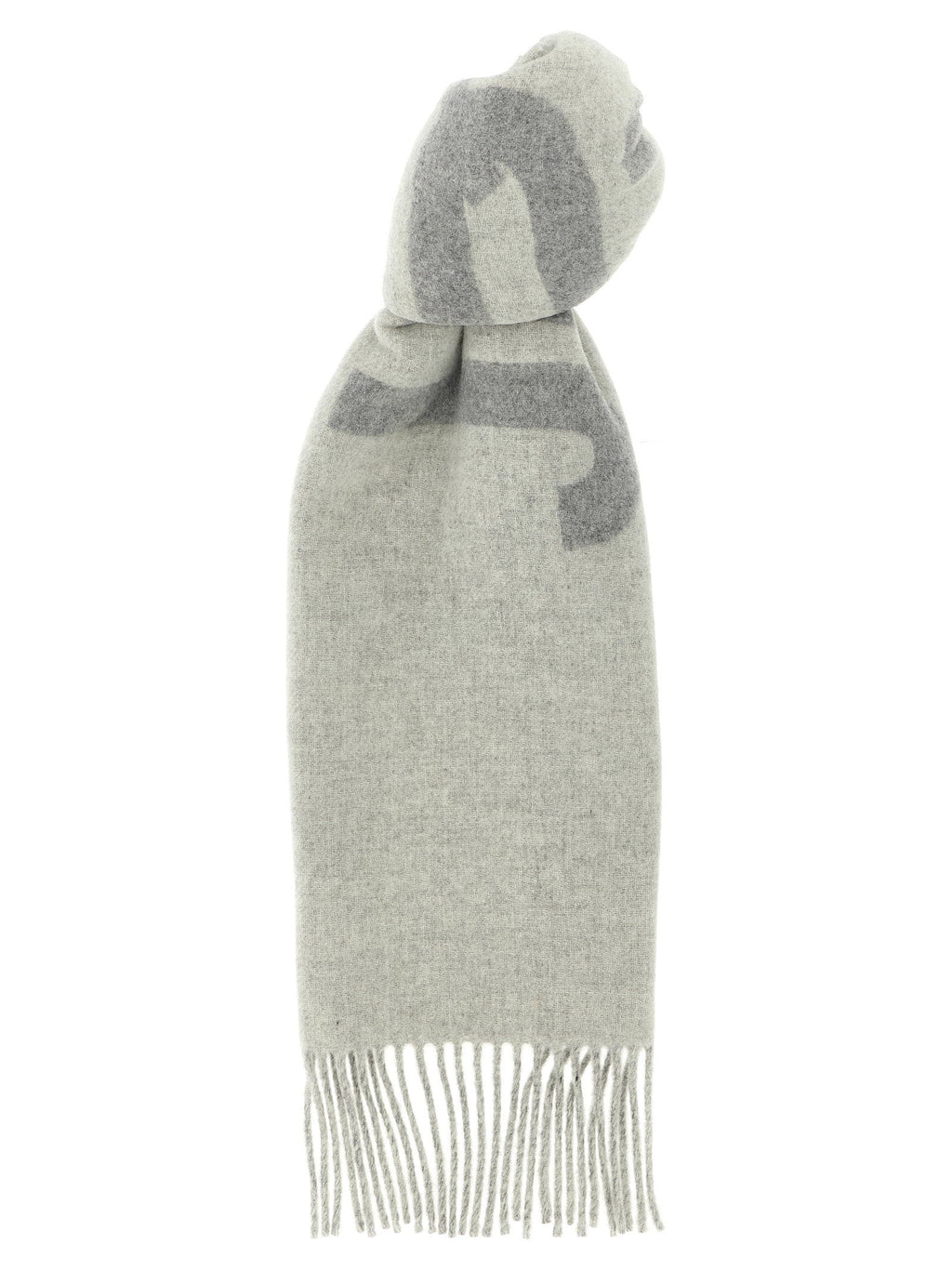 Jacquemus Intarsia Logo Virgin Wool Scarf — Cream