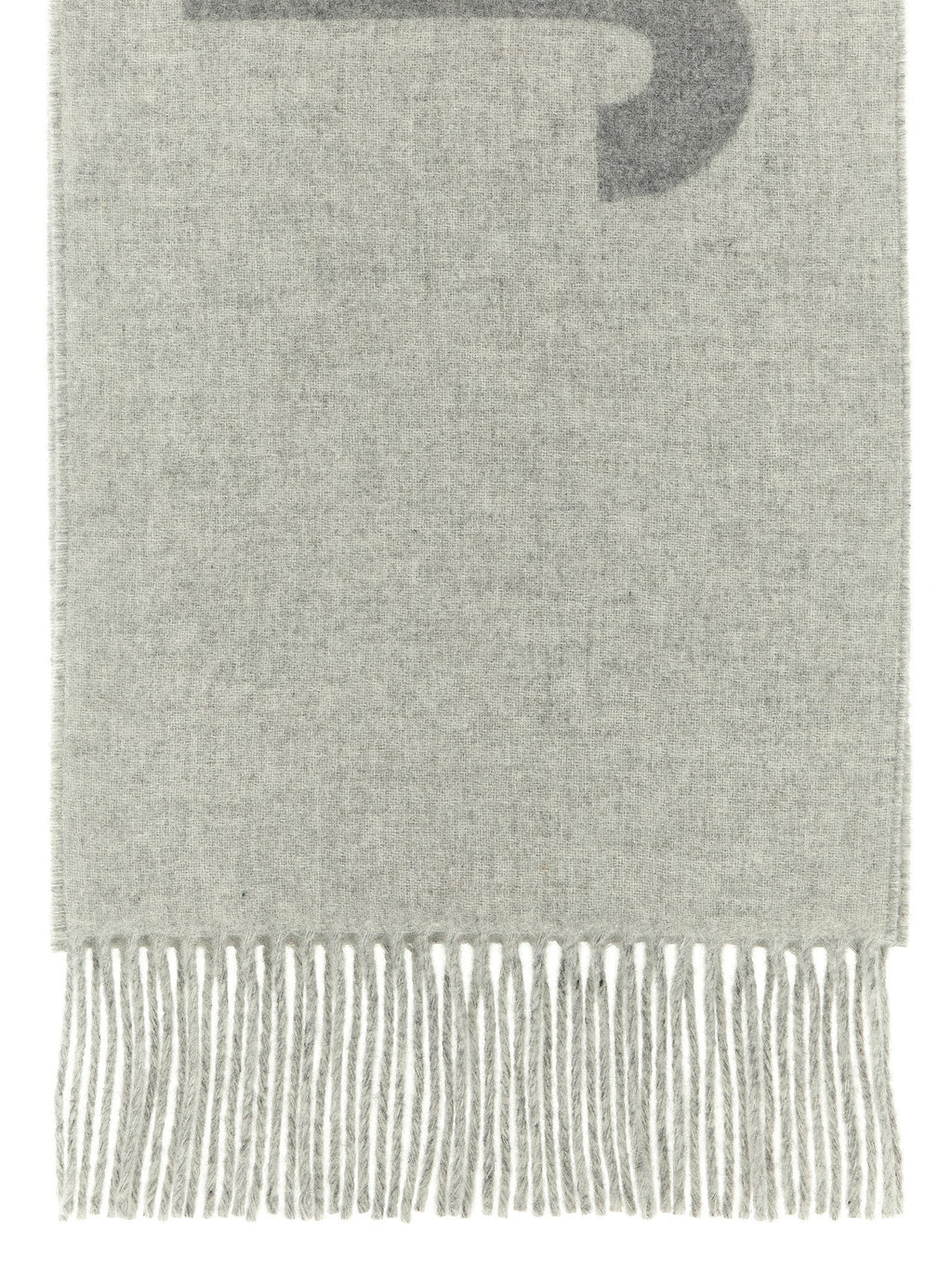 Jacquemus Intarsia Logo Virgin Wool Scarf — Cream