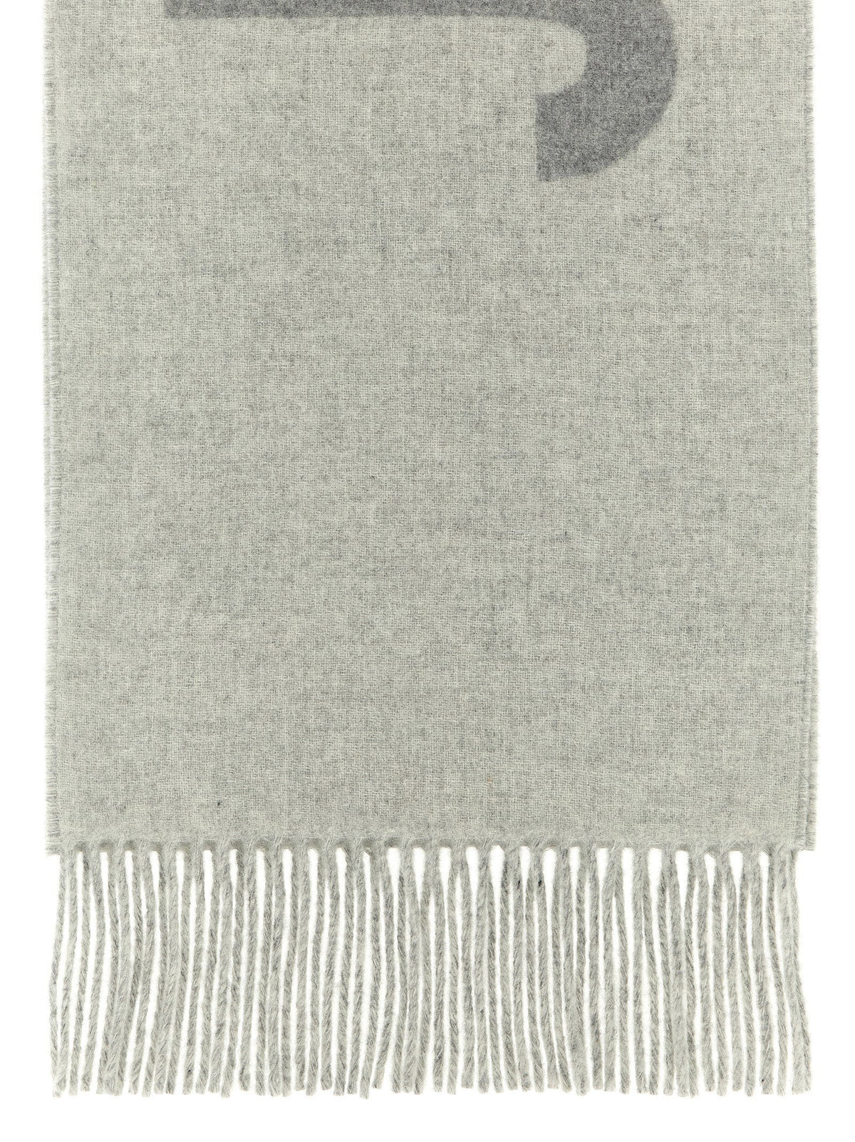 Jacquemus Intarsia Logo Virgin Wool Scarf — Cream