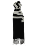 Jacquemus Intarsia Logo Wool Scarf — Black