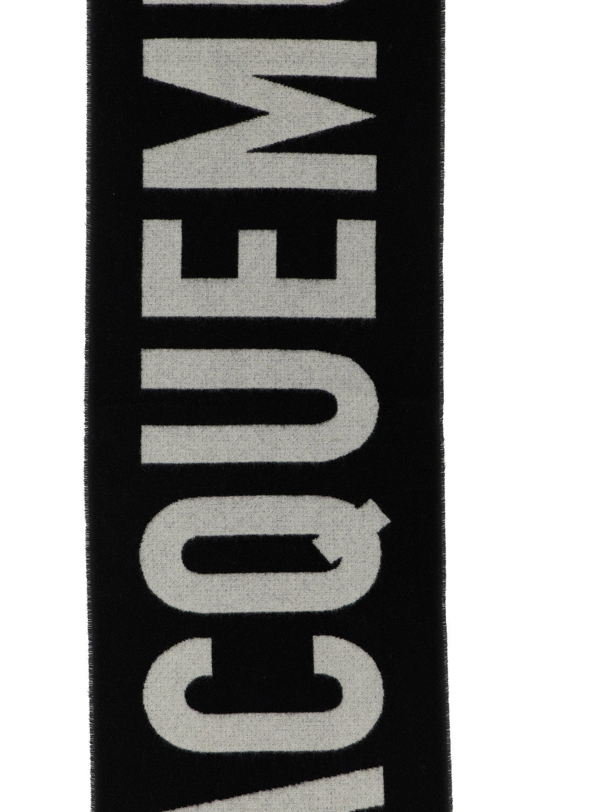 Jacquemus Intarsia Logo Wool Scarf — Black