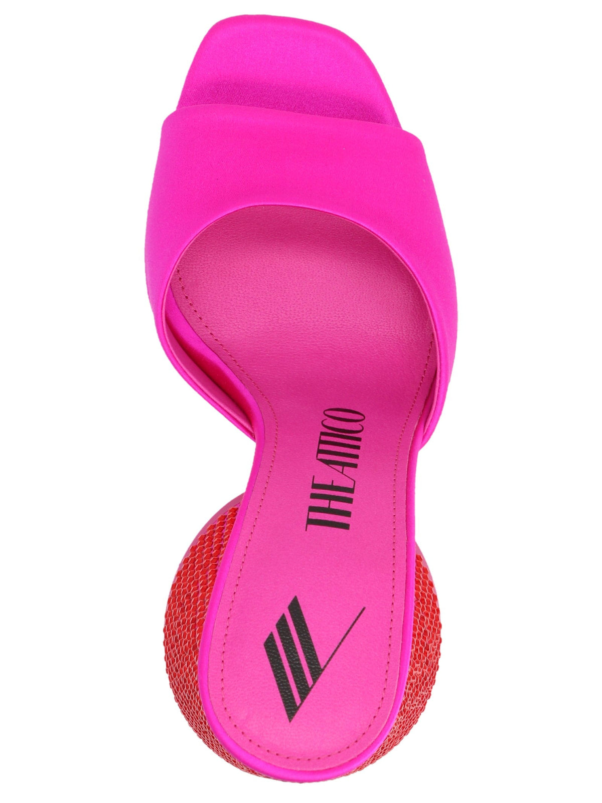 The Attico Sequin-Embellished Cylindrical Heel Mules — Pink