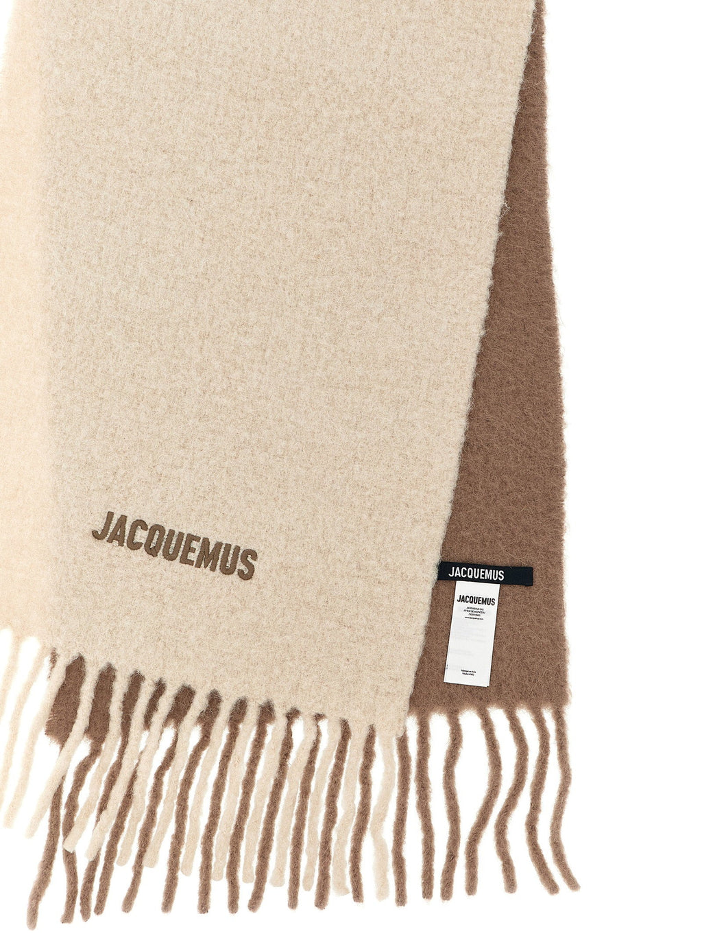 Jacquemus Alpaca Wool Degradé Scarf — Cream