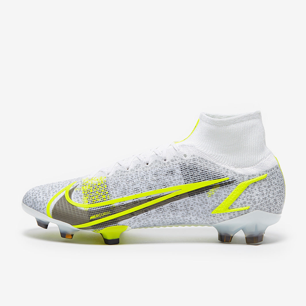 Nike Mercurial Superfly VIII Elite FG - White/Black-Metallic Silver-Volt