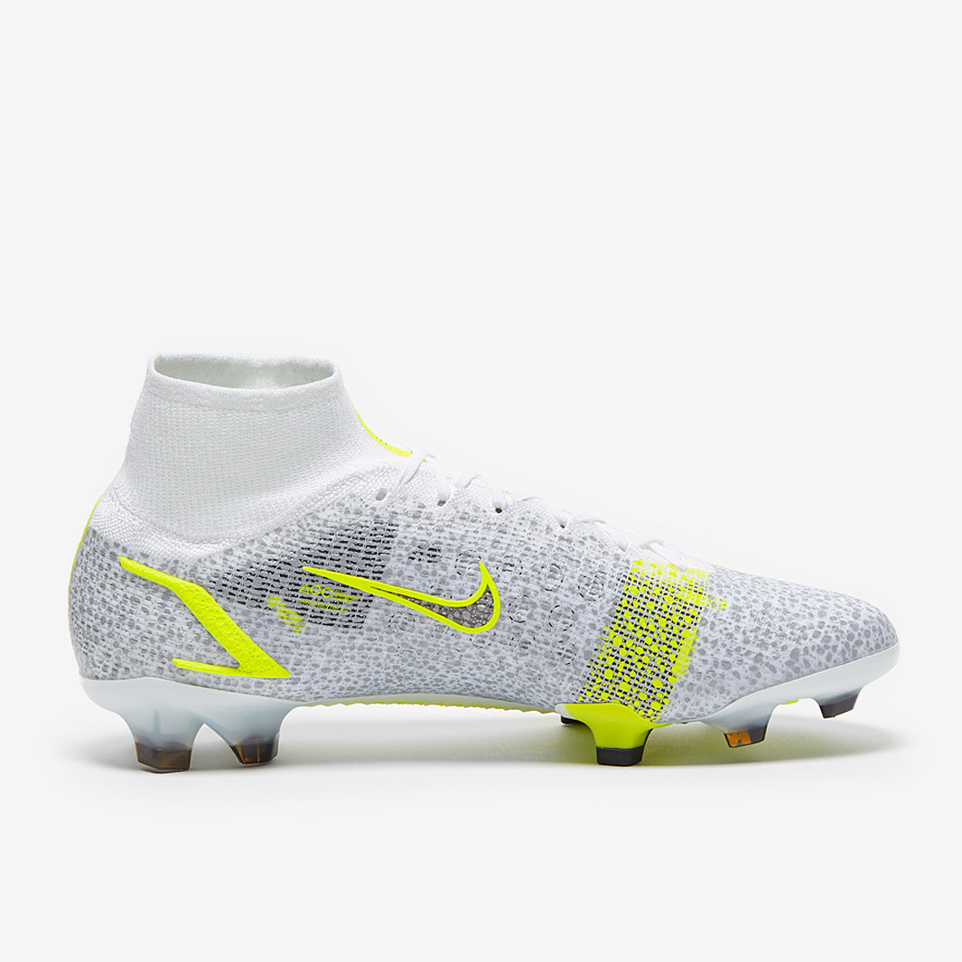 Nike Mercurial Superfly VIII Elite FG - White/Black-Metallic Silver-Volt