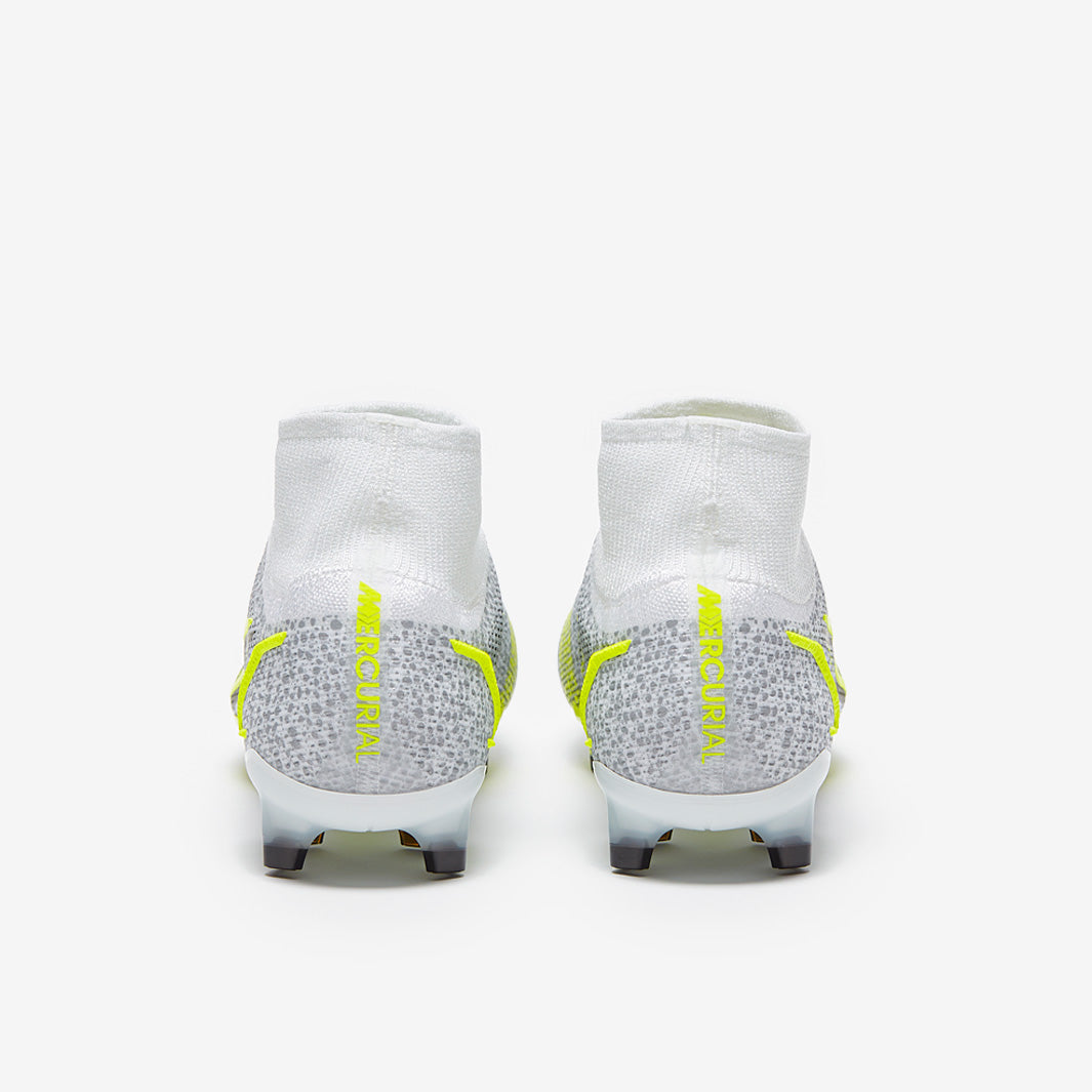 Nike Mercurial Superfly VIII Elite FG - White/Black-Metallic Silver-Volt