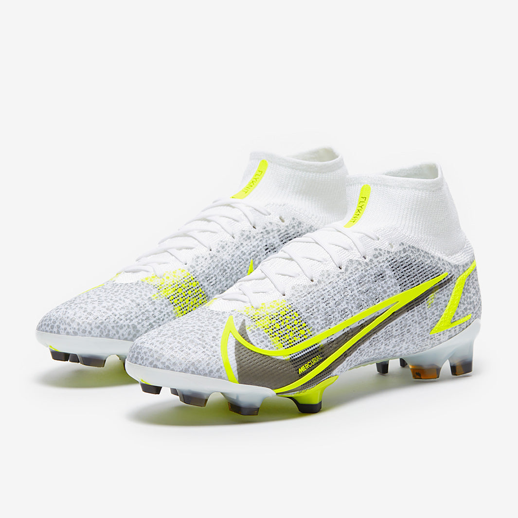 Nike Mercurial Superfly VIII Elite FG - White/Black-Metallic Silver-Volt