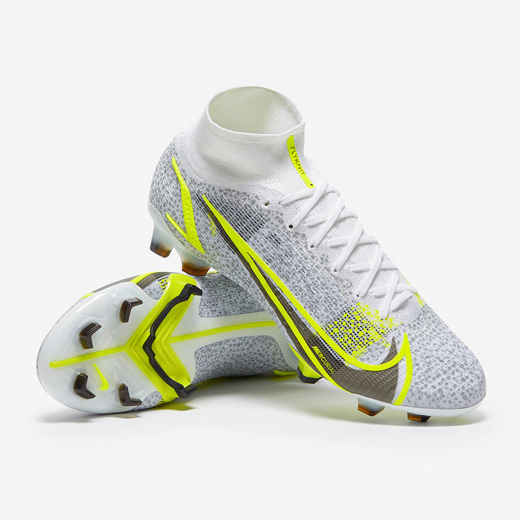 Nike Mercurial Superfly VIII Elite FG - White/Black-Metallic Silver-Volt
