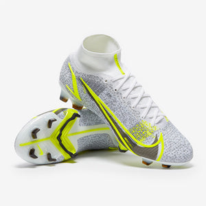 Nike Mercurial Superfly VIII Elite FG - White/Black-Metallic Silver-Volt