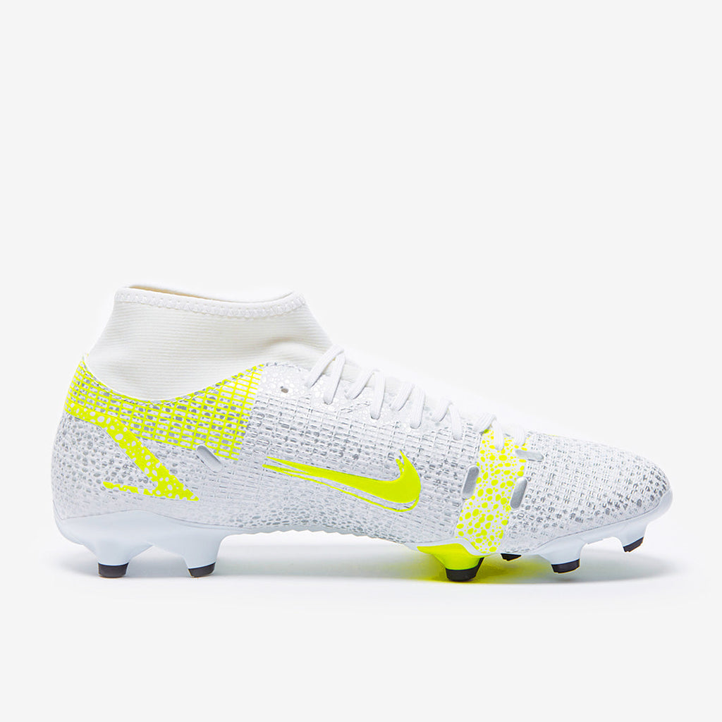 Nike Mercurial Superfly VIII Academy FG/MG - White/Black-Metallic Silver-Volt