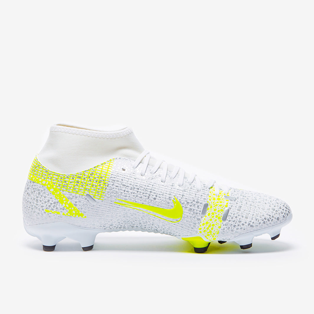 Nike Mercurial Superfly VIII Academy FG/MG - White/Black-Metallic Silver-Volt