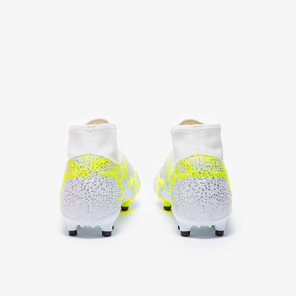 Nike Mercurial Superfly VIII Academy FG/MG - White/Black-Metallic Silver-Volt