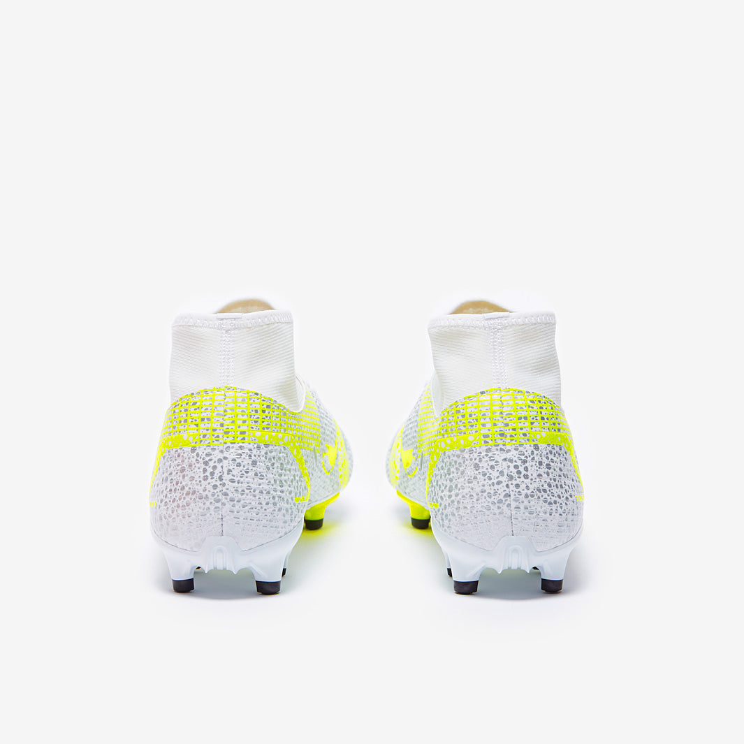 Nike Mercurial Superfly VIII Academy FG/MG - White/Black-Metallic Silver-Volt