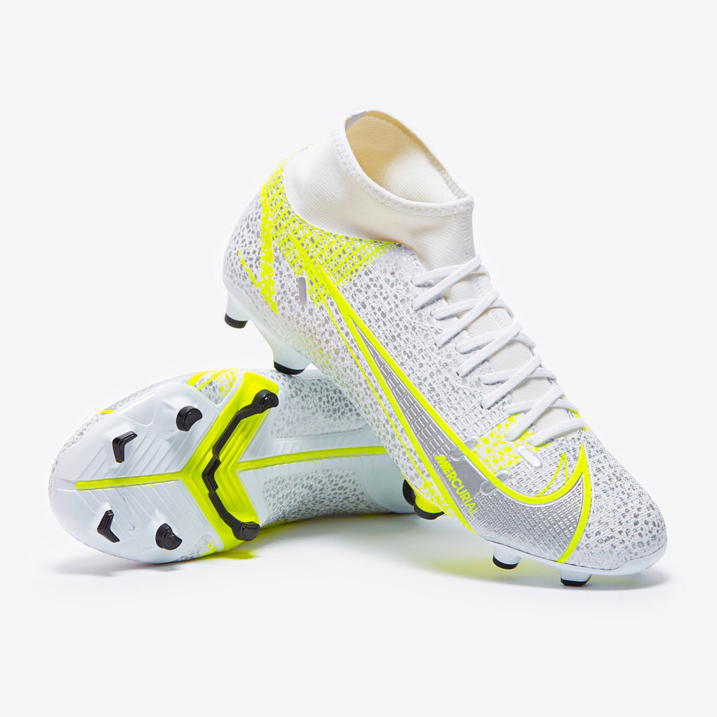 Nike Mercurial Superfly VIII Academy FG/MG - White/Black-Metallic Silver-Volt