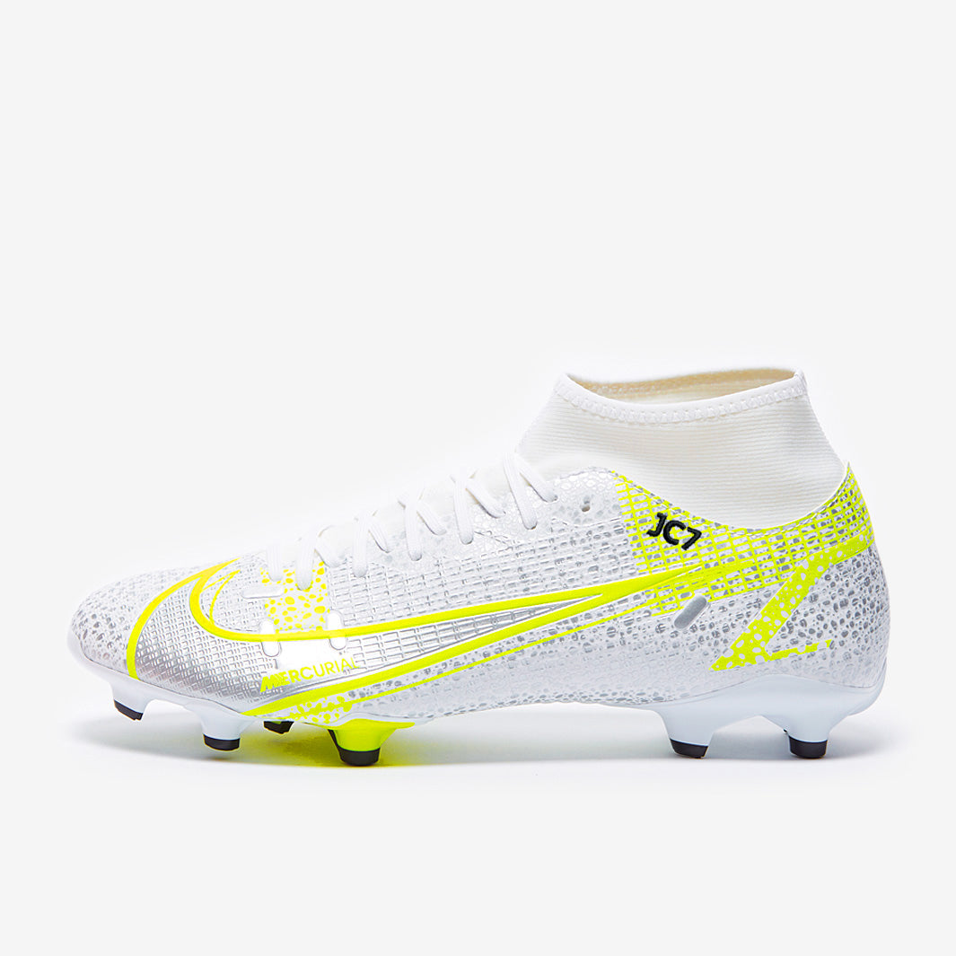 Nike Mercurial Superfly VIII Academy FG/MG - White/Black-Metallic Silver-Volt