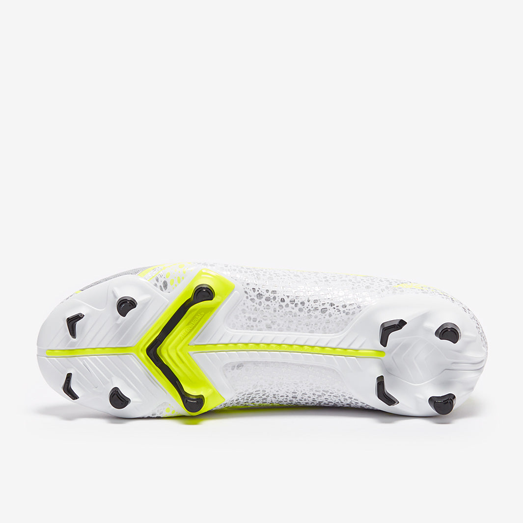 Nike Kids Mercurial Vapor XIV Academy FG/MG - White/Black-Metallic Silver-Volt