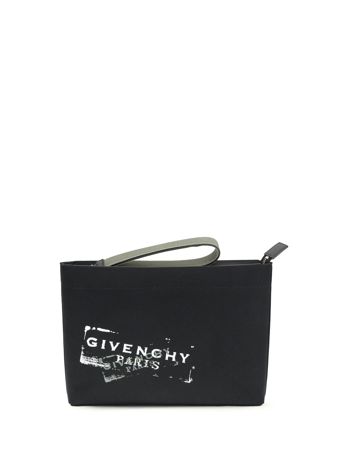 Givenchy Logo-Print Cotton Pouch — Black
