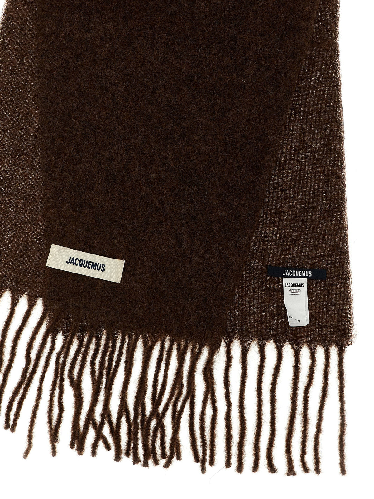 Jacquemus Alpaca & Mohair Blend Scarf — Brown