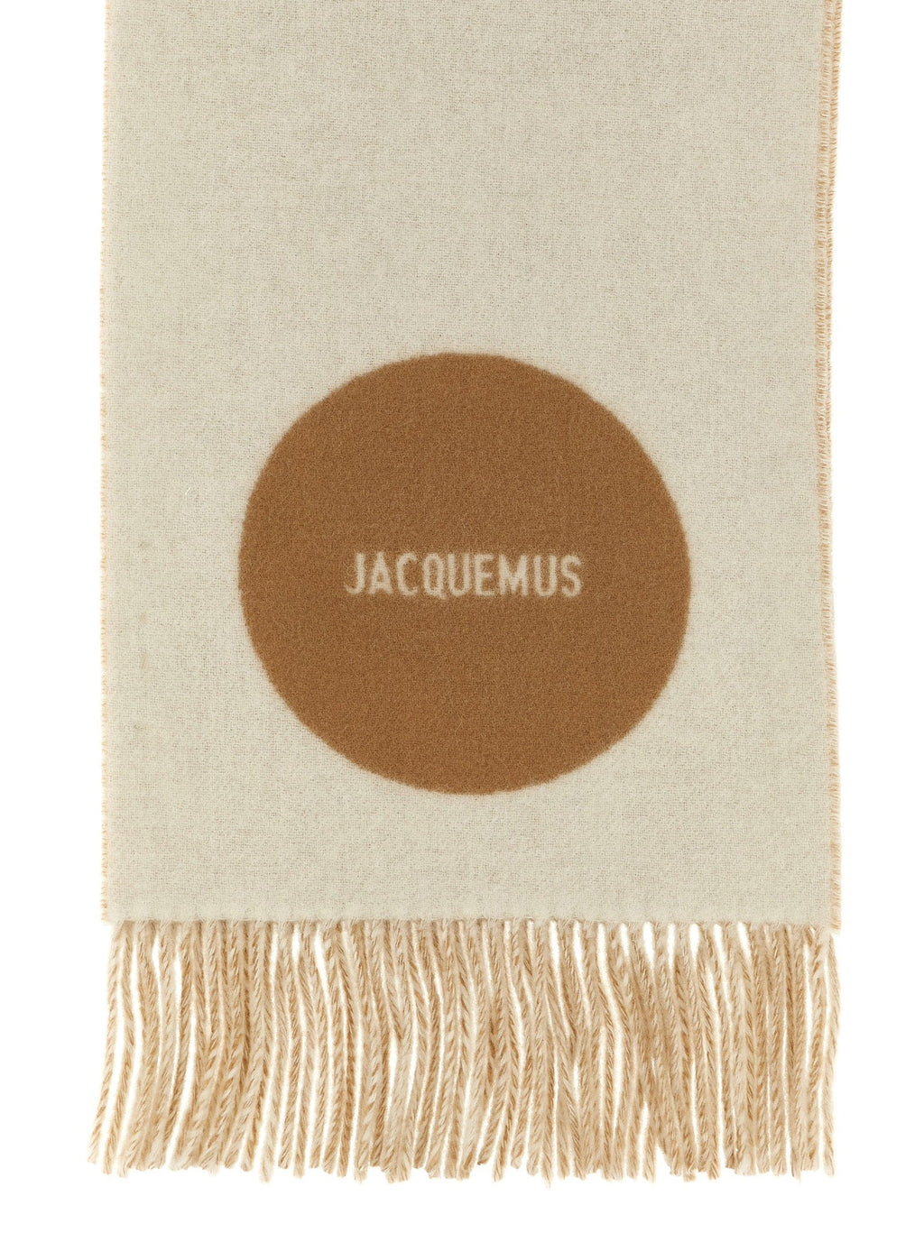 Jacquemus Virgin Wool Colorblock Scarf — Cream