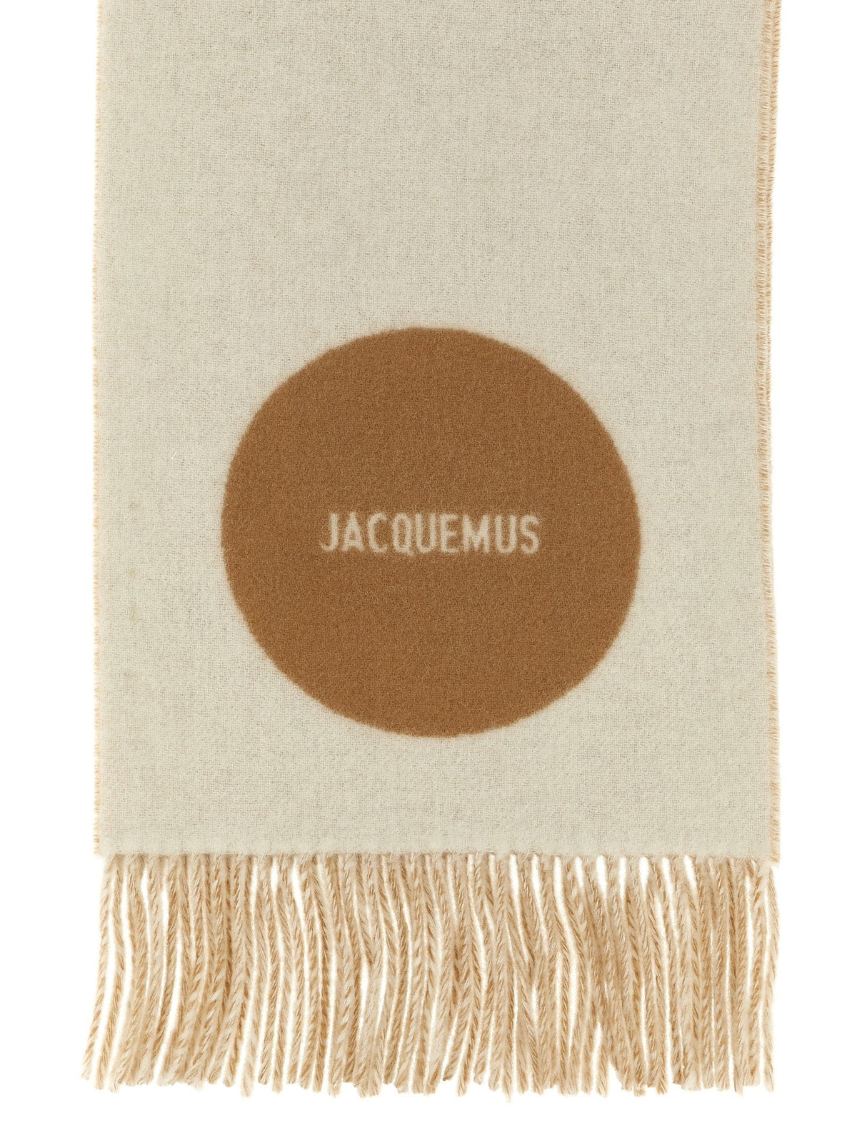 Jacquemus Virgin Wool Colorblock Scarf — Cream