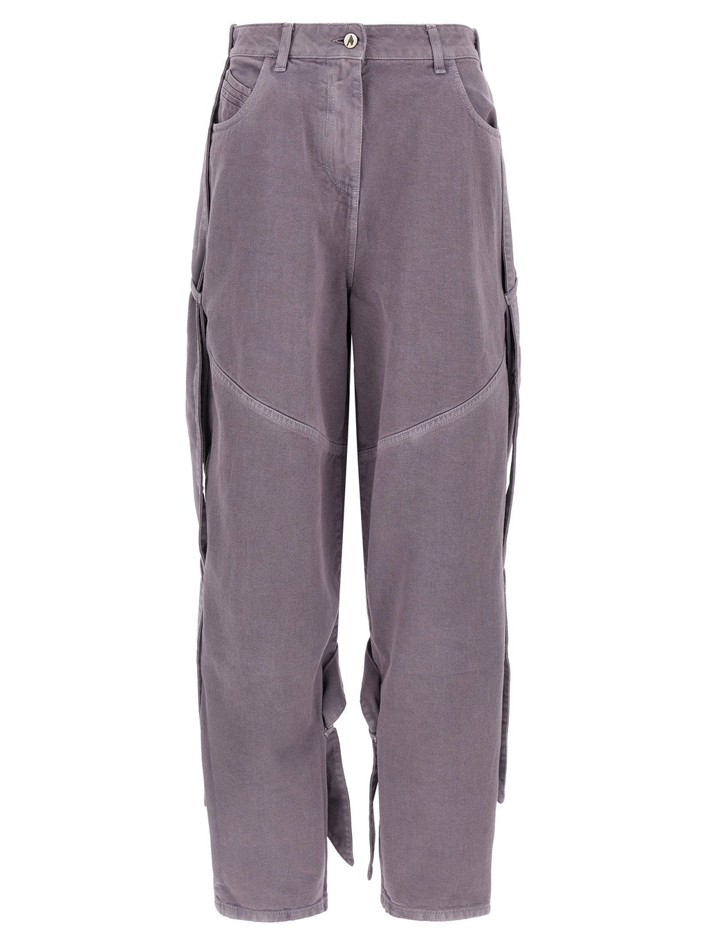 The Attico Garment-Dyed Cotton Jeans — Mauve
