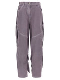 The Attico Garment-Dyed Cotton Jeans — Mauve