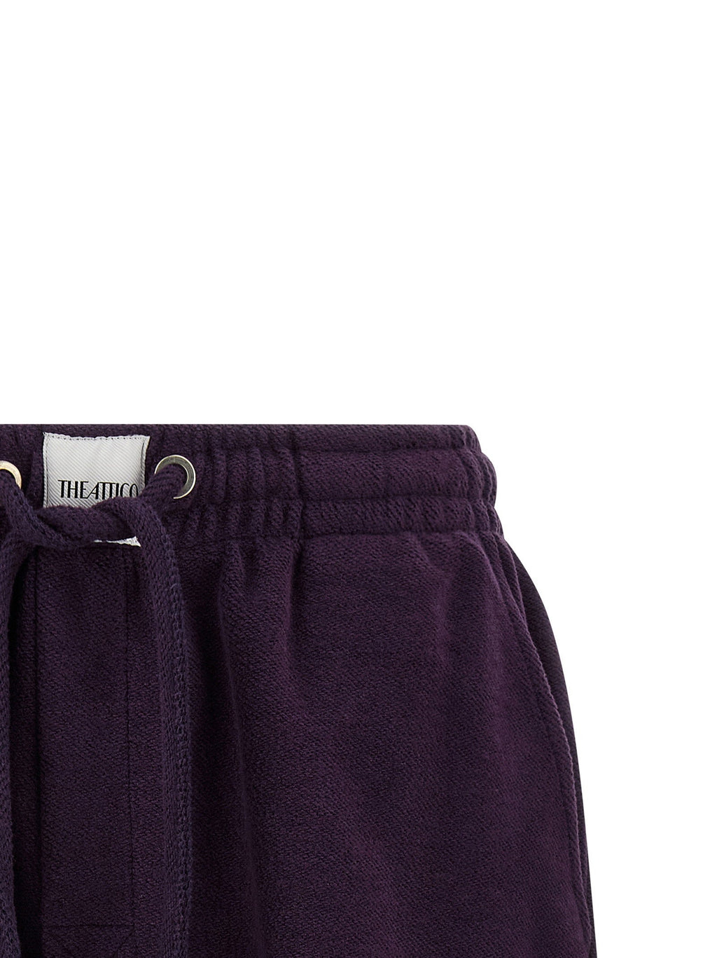 The Attico Double-Fleece Shorts — Purple