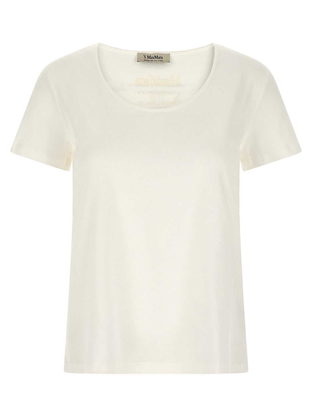 Max Mara 'S Embroidered Cotton Jersey T-Shirt — Cream