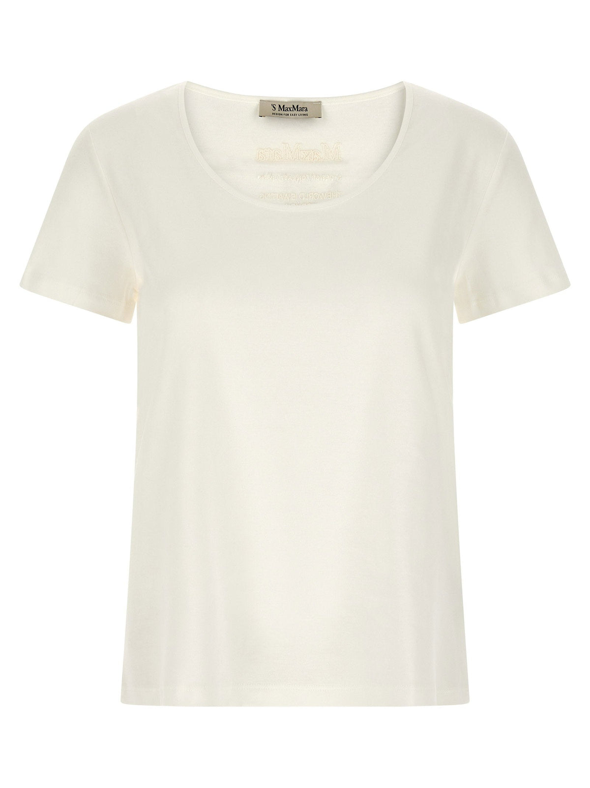 Max Mara 'S Embroidered Cotton Jersey T-Shirt — Cream