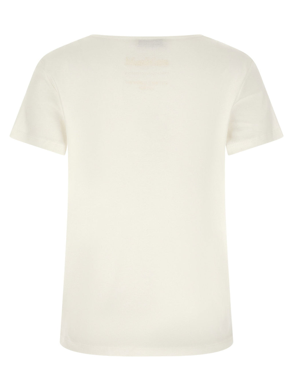 Max Mara 'S Embroidered Cotton Jersey T-Shirt — Cream