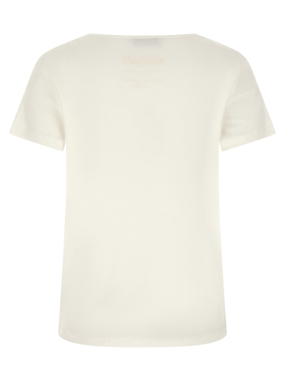 Max Mara 'S Embroidered Cotton Jersey T-Shirt — Cream