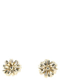 Dries Van Noten Sculptural Flower Earrings — Gold