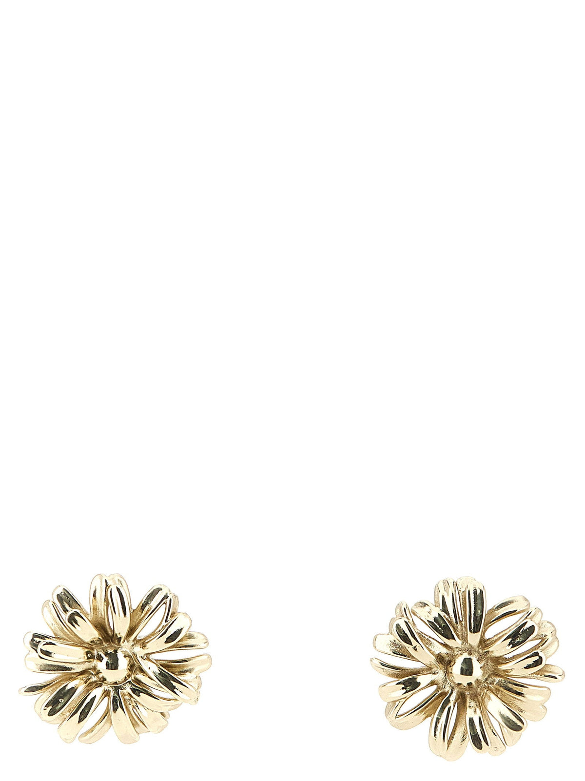 Dries Van Noten Sculptural Flower Earrings — Gold