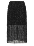 Twin Set Sequin-Embroidered Skirt — Black