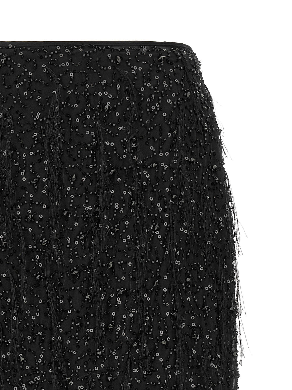 Twin Set Sequin-Embroidered Skirt — Black