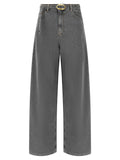 Twin Set Belted Wide-Leg Jeans — Grey