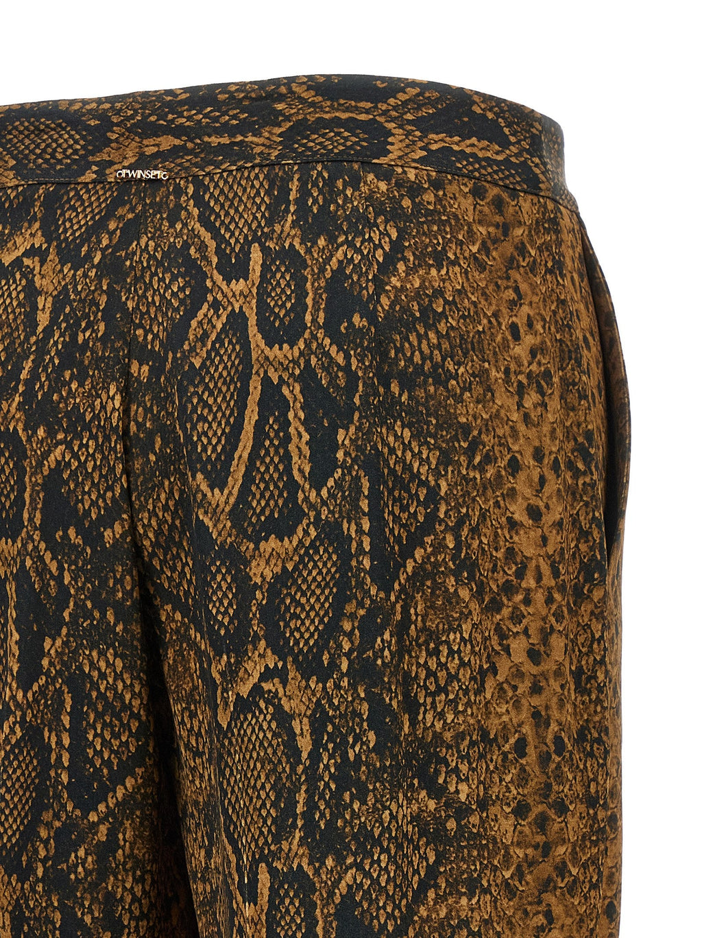 Twin Set Python Print Trousers — Camel