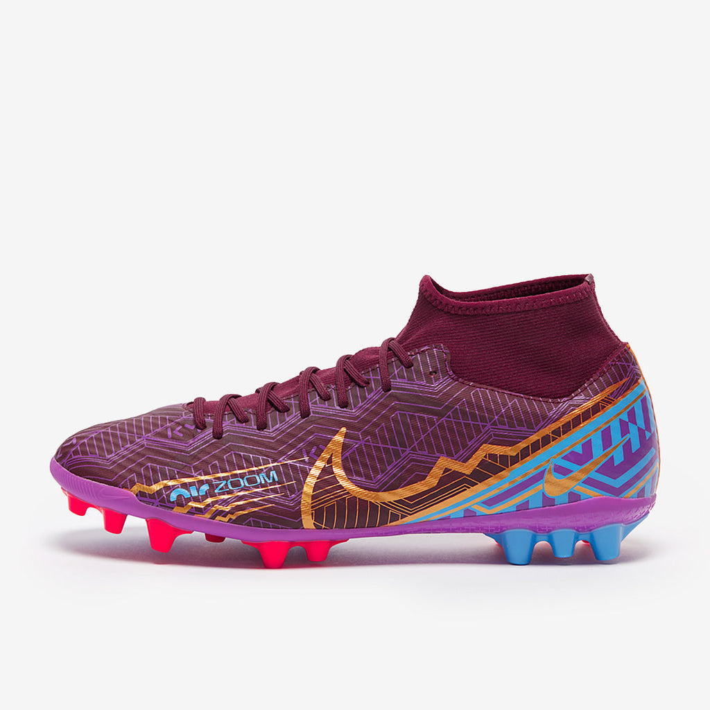 Nike Zoom Mercurial Superfly IX Academy KM AG - Dark Beetroot/Mtlc Vivid Gold