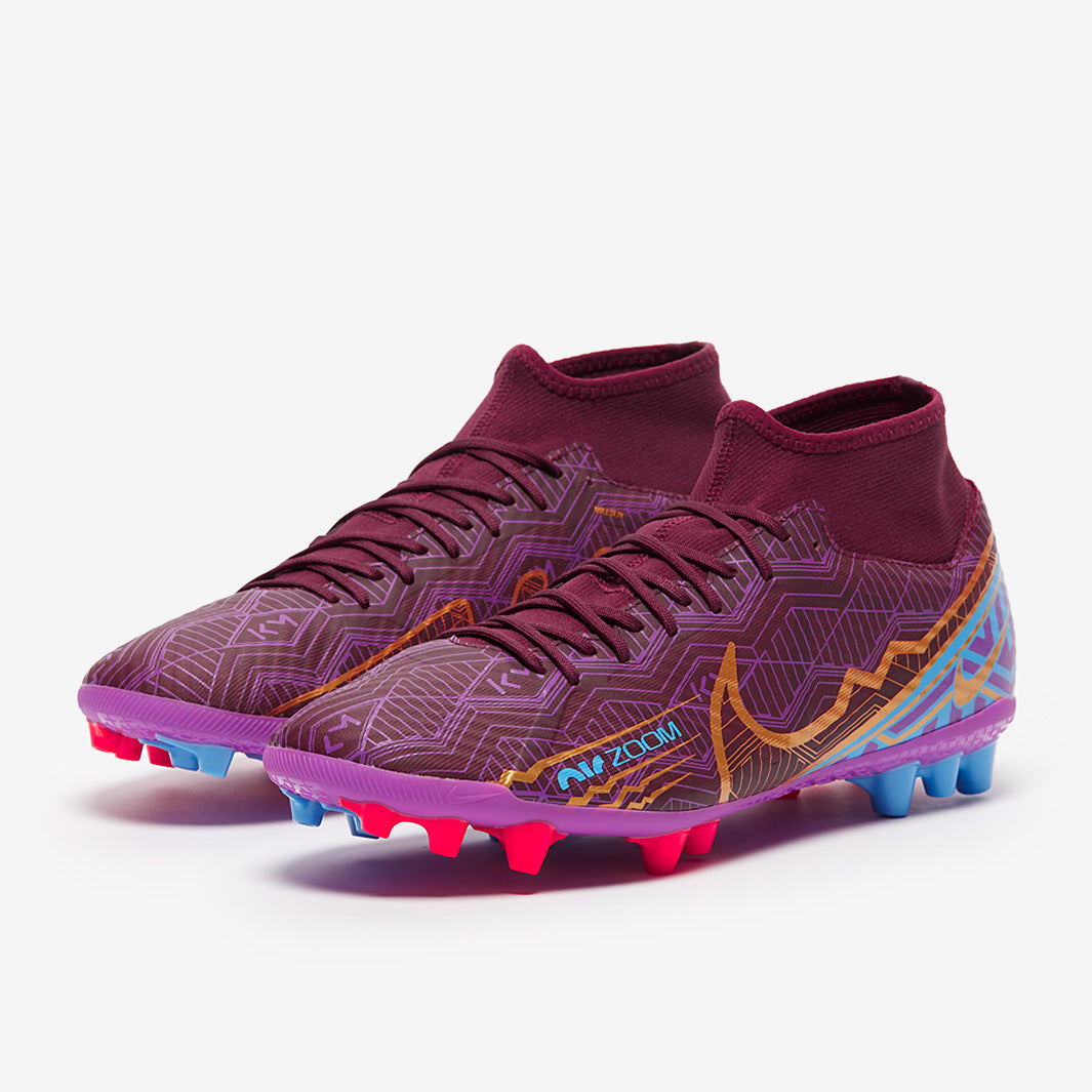 Nike Zoom Mercurial Superfly IX Academy KM AG - Dark Beetroot/Mtlc Vivid Gold