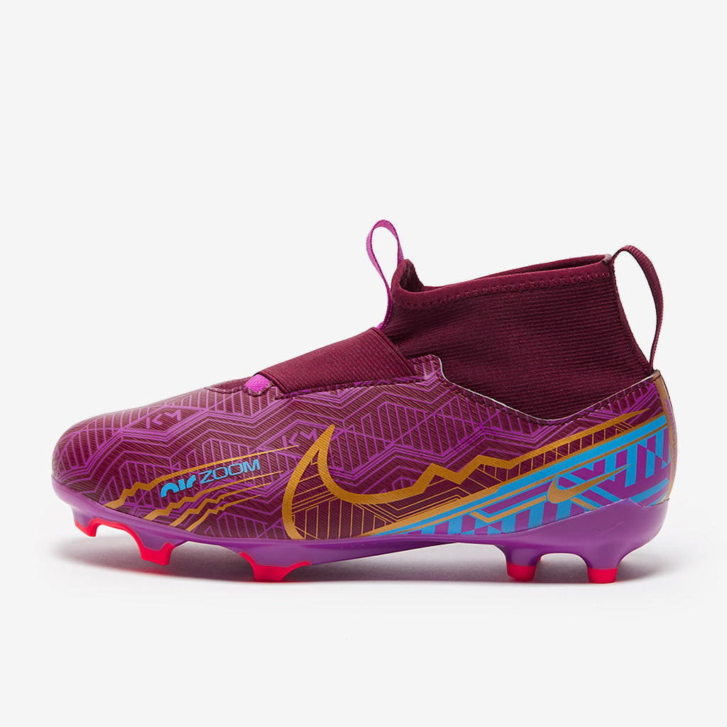 Nike Kids Zoom Mercurial Superfly IX Academy KM FG/MG - Dark Beetroot/Mtlc Vivid Gold