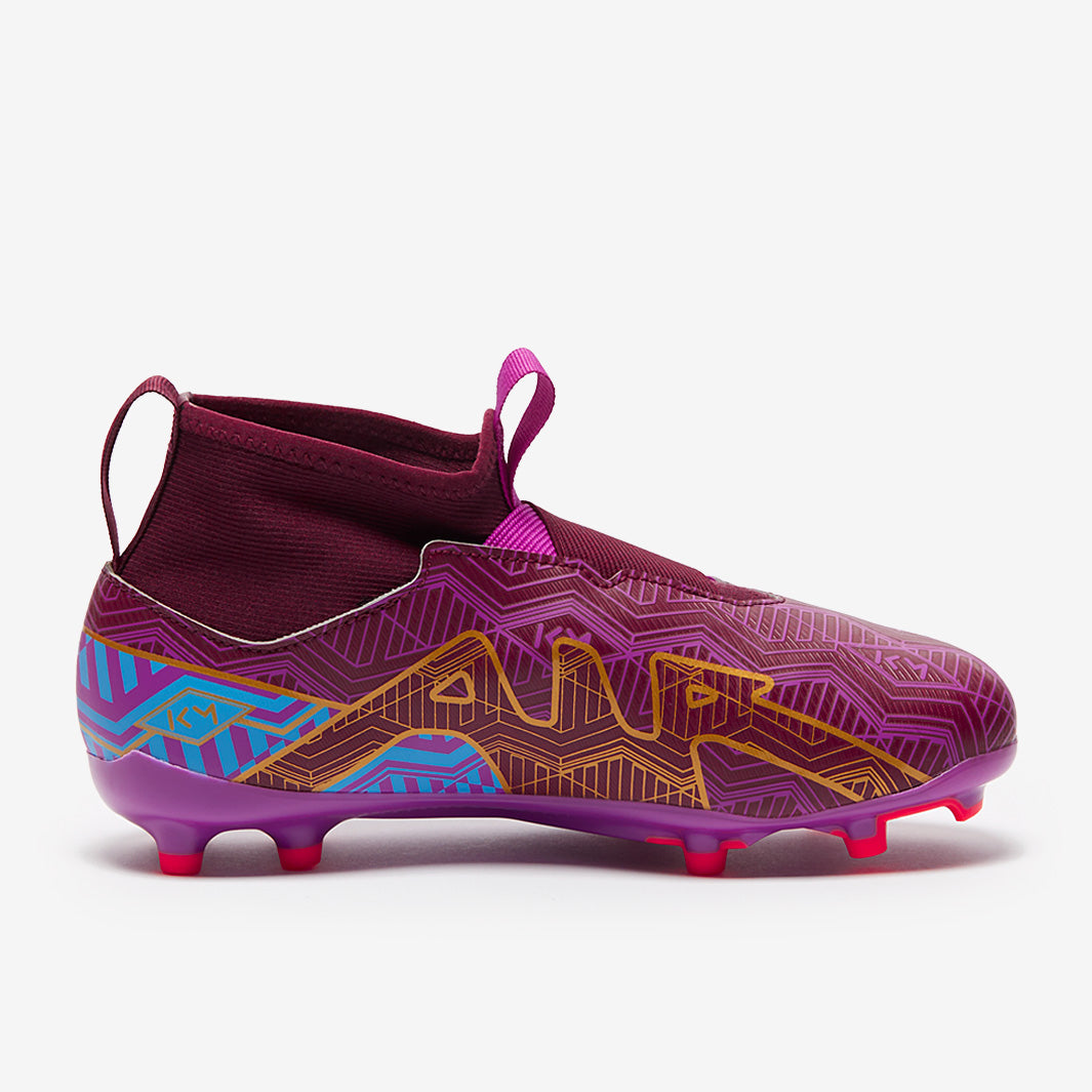 Nike Kids Zoom Mercurial Superfly IX Academy KM FG/MG - Dark Beetroot/Mtlc Vivid Gold