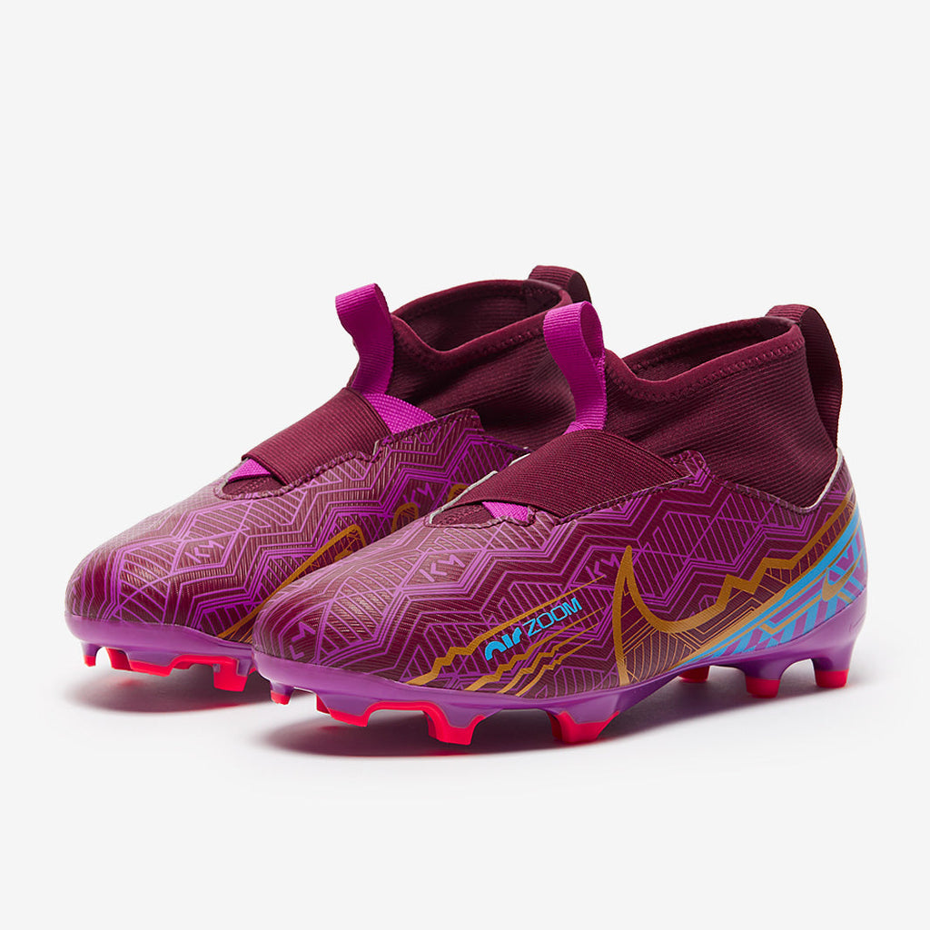 Nike Kids Zoom Mercurial Superfly IX Academy KM FG/MG - Dark Beetroot/Mtlc Vivid Gold