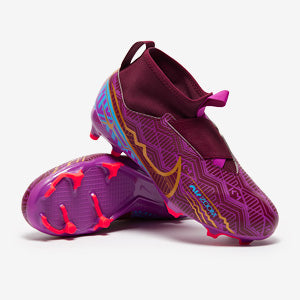 Nike Kids Zoom Mercurial Superfly IX Academy KM FG/MG - Dark Beetroot/Mtlc Vivid Gold