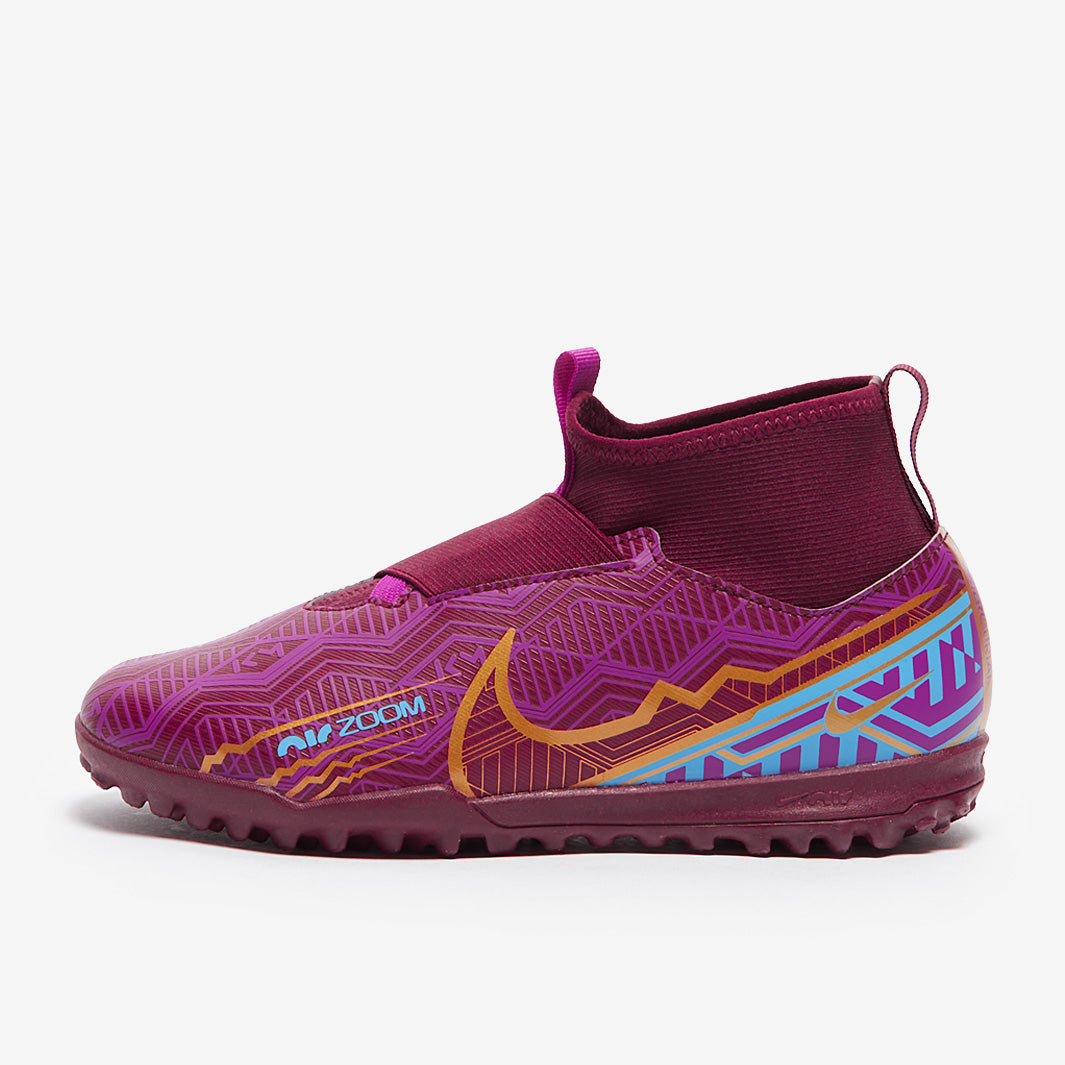 Nike Kids Zoom Mercurial Superfly IX Academy KM TF - Dark Beetroot/Mtlc Vivid Gold