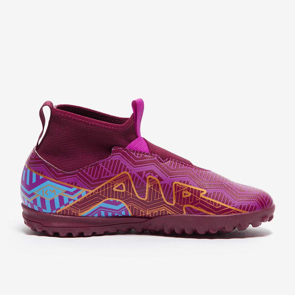 Nike Kids Zoom Mercurial Superfly IX Academy KM TF - Dark Beetroot/Mtlc Vivid Gold