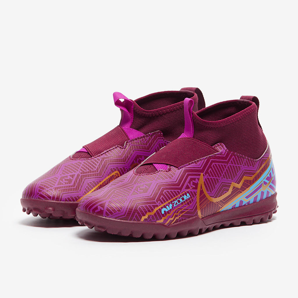 Nike Kids Zoom Mercurial Superfly IX Academy KM TF - Dark Beetroot/Mtlc Vivid Gold