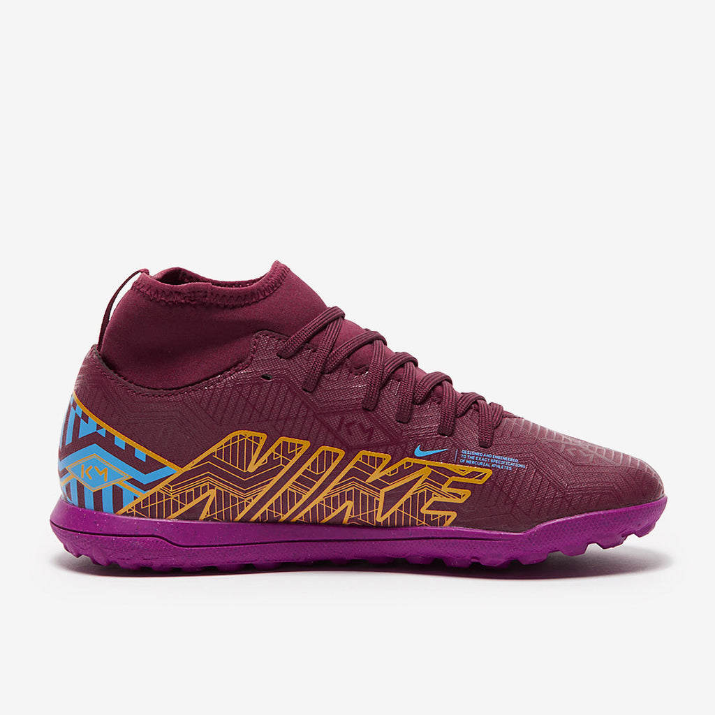 Nike Kids Mercurial Superfly IX Club KM TF - Dark Beetroot/Mtlc Vivid Gold