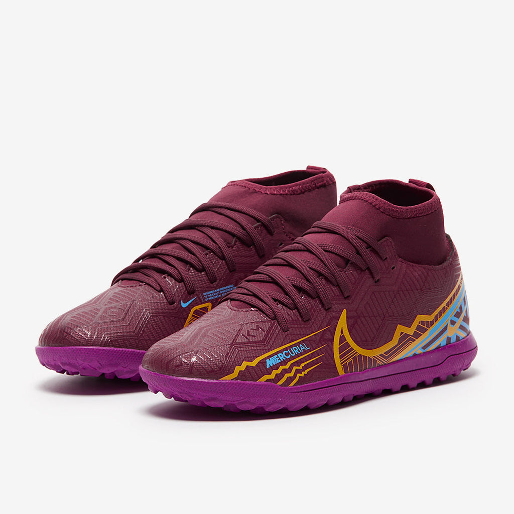 Nike Kids Mercurial Superfly IX Club KM TF - Dark Beetroot/Mtlc Vivid Gold
