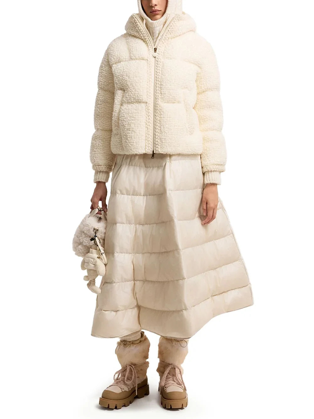Moncler Cristallin Down Jacket — Beige