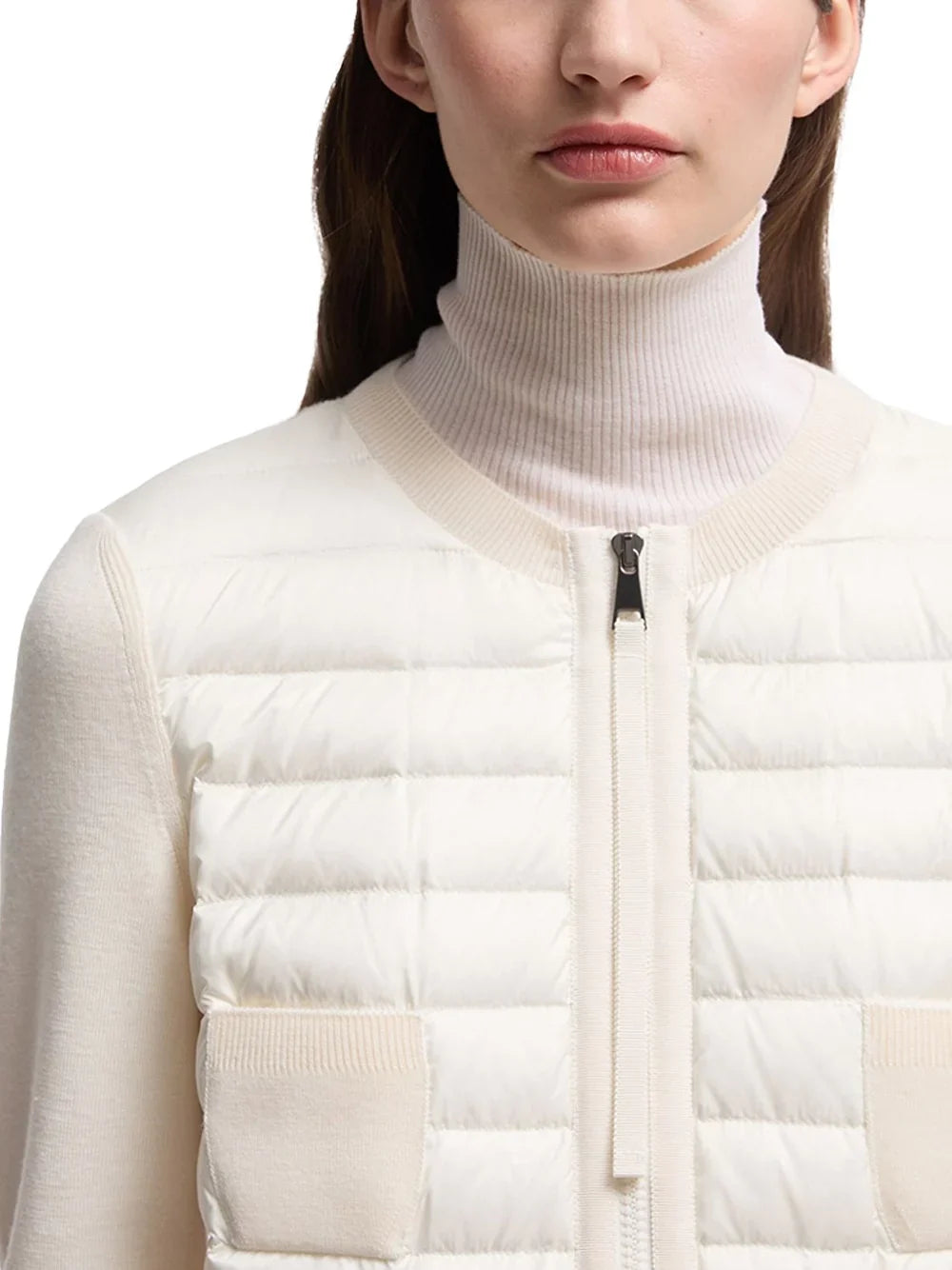 Moncler Padded Hybrid Cardigan — White
